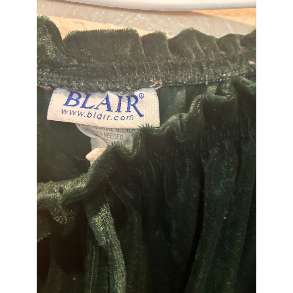 Vintage BLAIR Women's Velvet Emerald Green Maxi Nightgown Dress Off Shoulder M/L - Picture 4 of 10